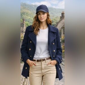 Banana Republic dark blue Wool Coat